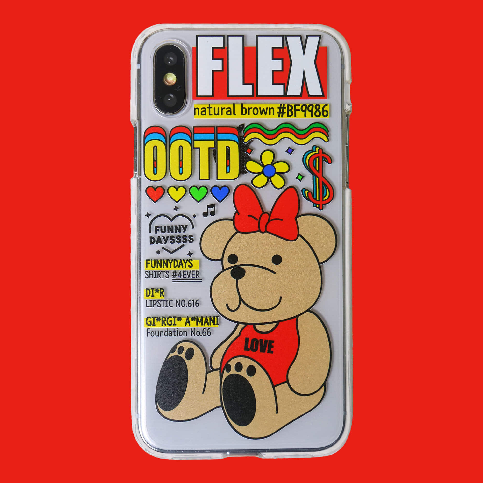 아이폰X/XS/XS MAX/XR 전용 곰돌이 투명 젤리케이스
